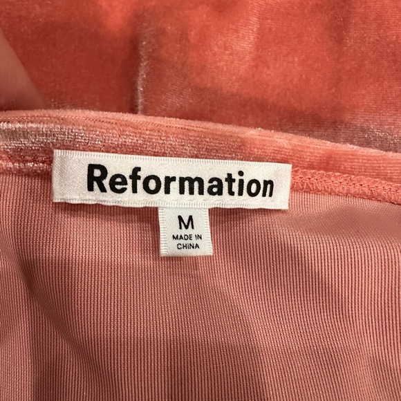 Reformation Adalynn Two Piece Light Pink Velvet Skirt Set Medium - Picture 5 of 5